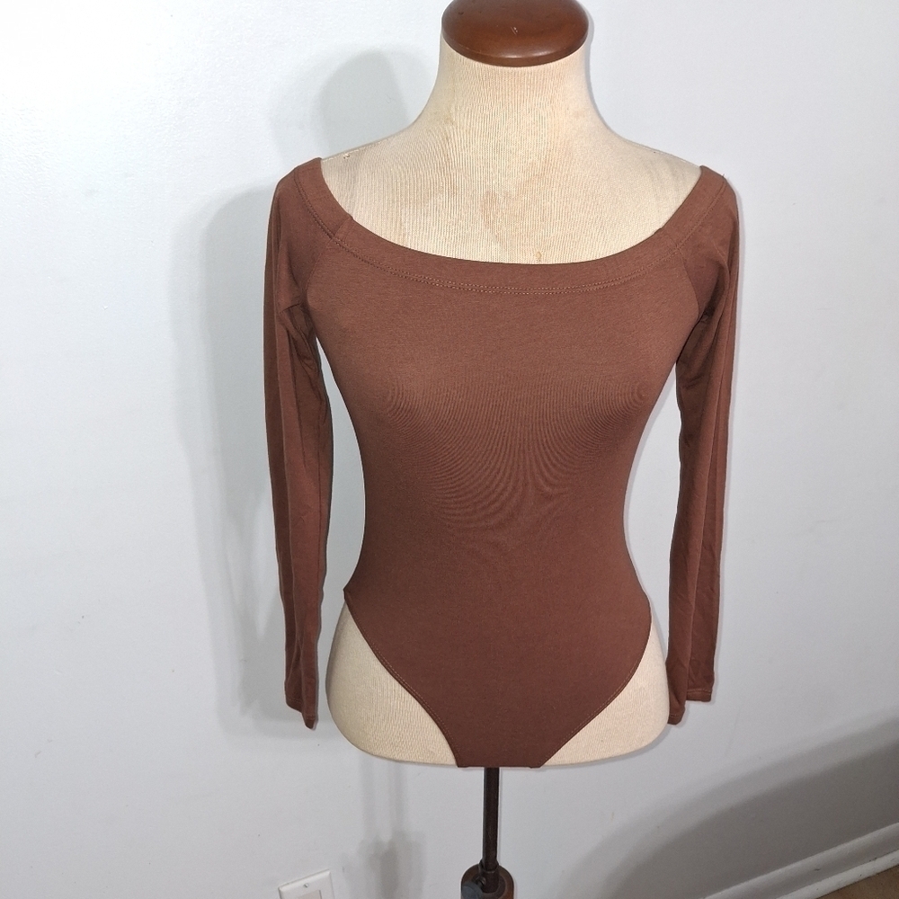 Brown Long Sleeve Bodysuit- W Sz Small